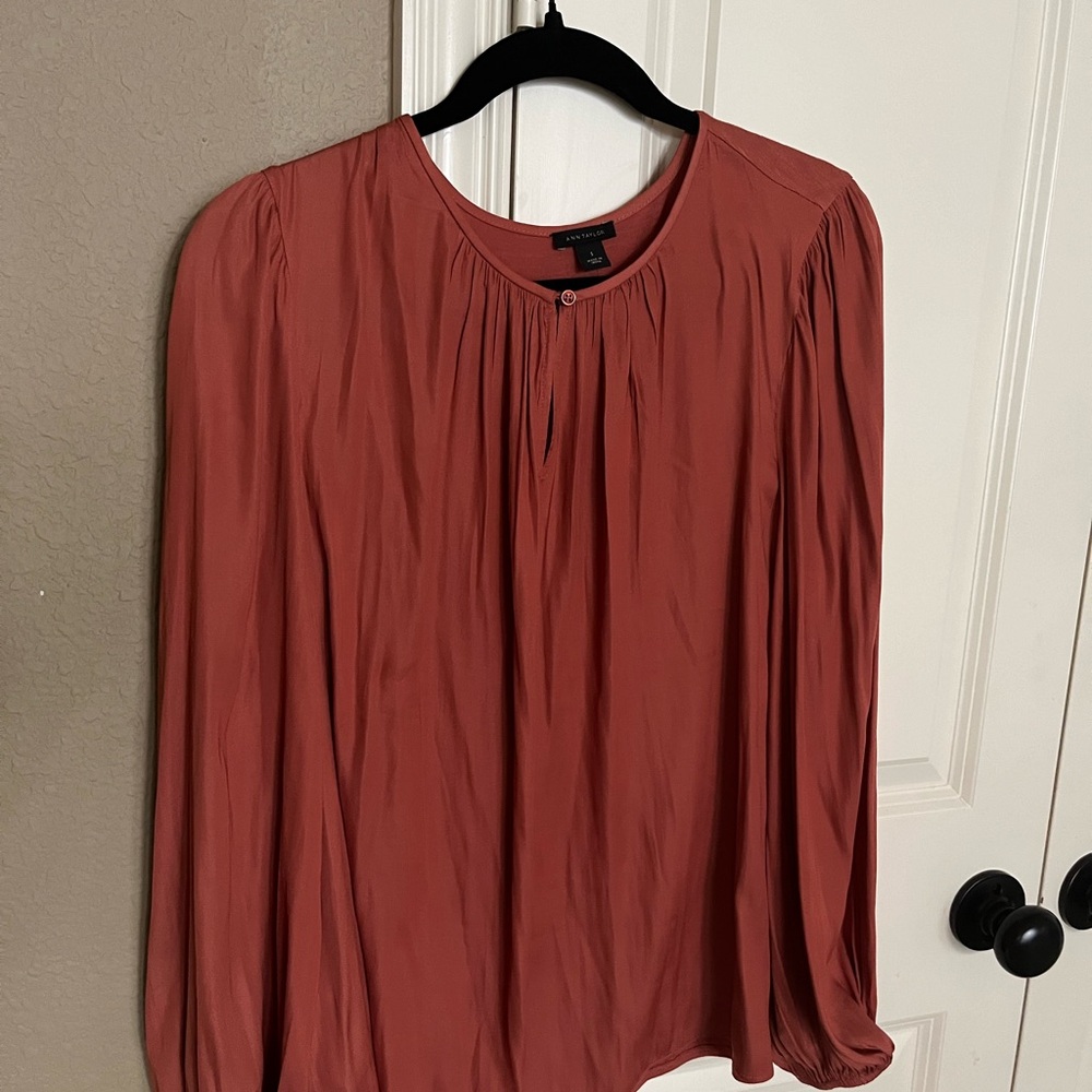 NWT, Ann Taylor Shirred Blouse